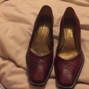 Beautiful wine colored Italian leather